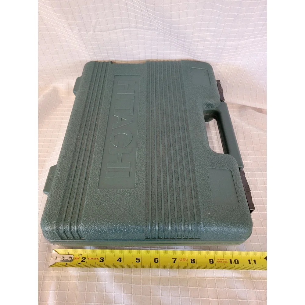 Hitachi Hard Plastic Tool Carrying Case Green Molded Storage Box with Handle